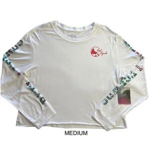 REEL LEGENDS Women’s Medium Logo Long Sleeve White T-Shirt